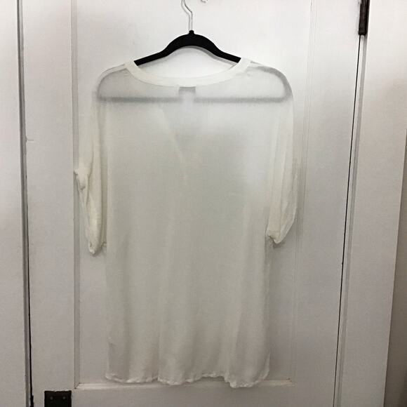 Collection L Rolled Short Sleeve Gauzy Viscose Popover Top 14 - Picture 6 of 7